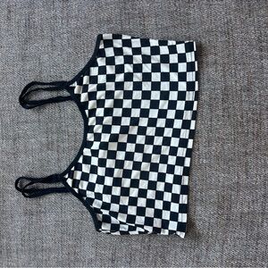 Checkered Black and White Crop Top